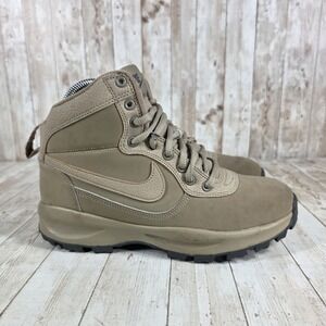 Nike Manoadome Boots Mens Size 7 Leather Hiking Trail High Top Shoes Beige